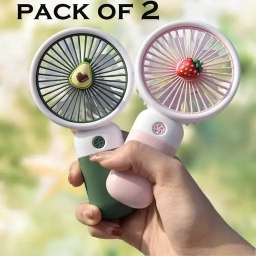 Pack of 2 Mini Handheld Fan Portable Rechargeable Mini Fan Easy to Carry, for Home, Office, Travel
